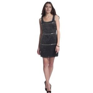 SUSANA MONACO Black Beaded Mini Tank Dress Size 8 Cocktail Party Wedding Event‎